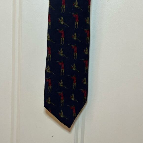 Polo Ralph Lauren Blue Vintage Pheasant Hunter Tie Italy 100% Wool Made in USA - Picture 9 of 9